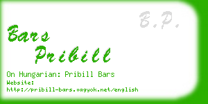 bars pribill business card